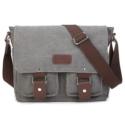 Sacoche Messager Homme Camel, Sac Toile Poches à Boucles