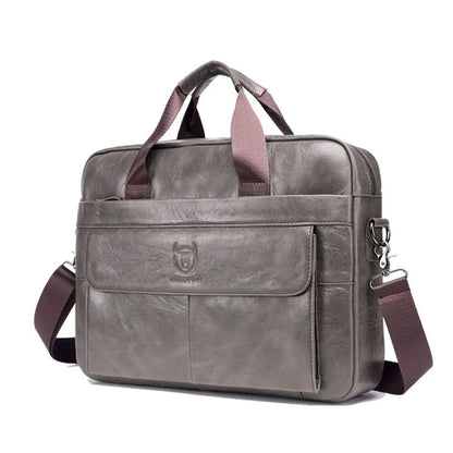 Sacoche Ordinareur Cuir Homme Marron Foncé, Cartable Poignées