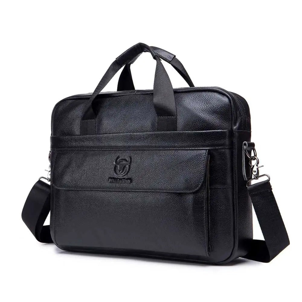 Sacoche Ordinareur Cuir Homme Marron Foncé, Cartable Poignées