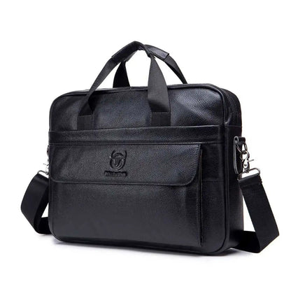 Sacoche Ordinareur Cuir Homme Marron Foncé, Cartable Poignées