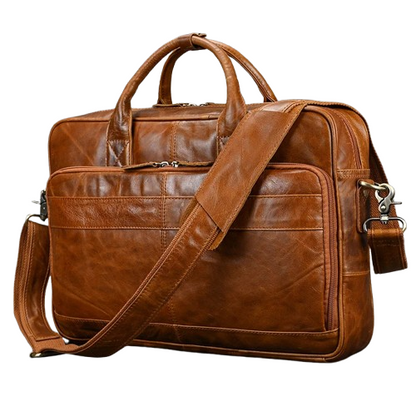 Sacoche Ordinateur en Cuir pour Homme, Cartable Vintage