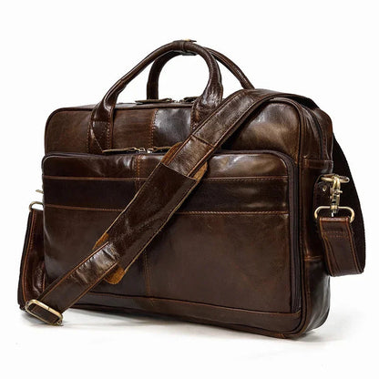 Sacoche Ordinateur en Cuir pour Homme, Cartable Vintage