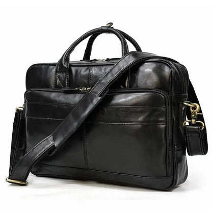 Sacoche Ordinateur en Cuir pour Homme, Cartable Vintage