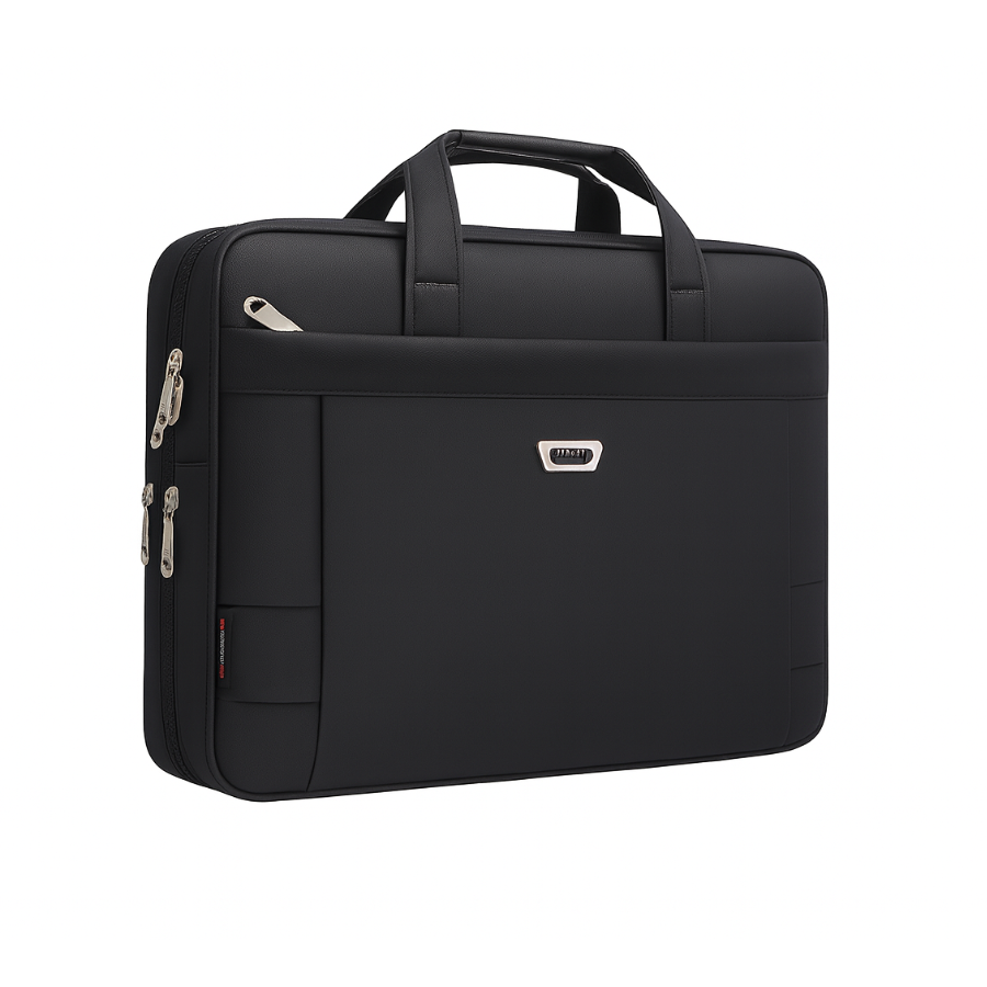 Sacoche Ordinateur pour Homme Noire, Cartable Multi-Tailles