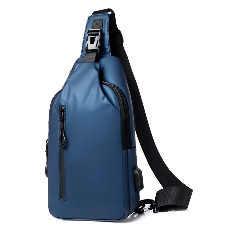 Sacoche Poitrine Homme Luxe Noire, Sac Sling Minimaliste