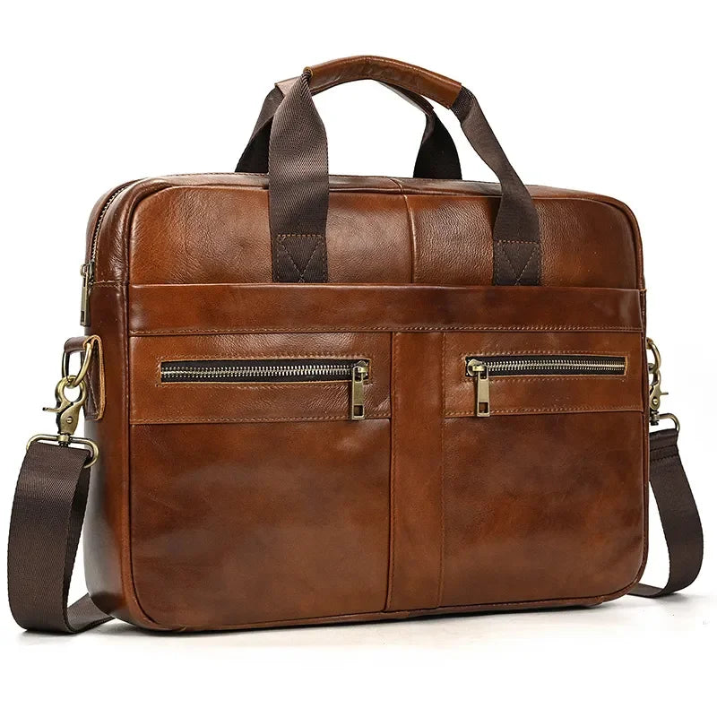 Sacoche Porte Document Homme Marron Foncé, Cartable Cuir