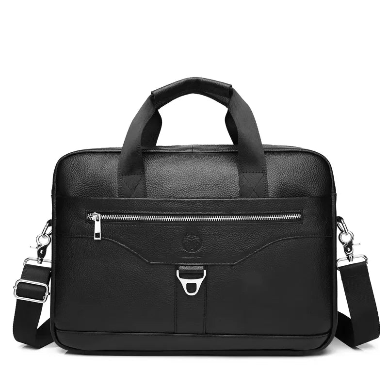 Sacoche Cuir Homme Poignée Bandoulière Amovible Marron Pratique