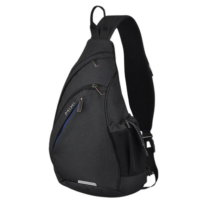 Sacoche Sport Homme Noire - Sac Bandoulière Croisée Multipoche