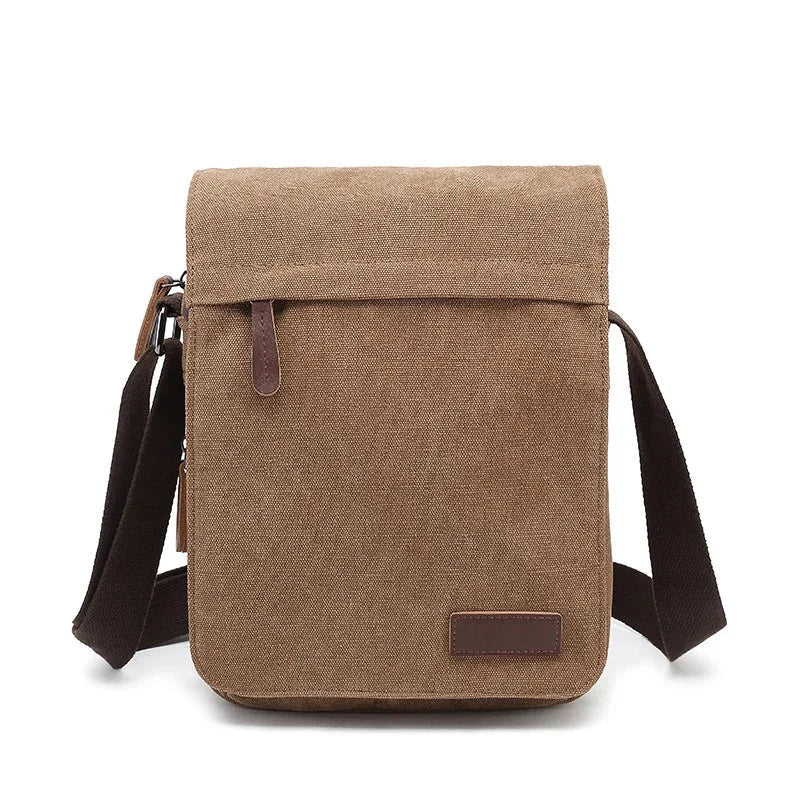 Sacoche Homme en Tissu Gris Foncé - Sac Bandoulière Vertical