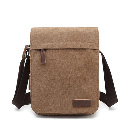 Sacoche Homme en Tissu Gris Foncé - Sac Bandoulière Vertical