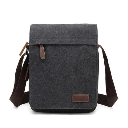 Sacoche Homme en Tissu Gris Foncé - Sac Bandoulière Vertical