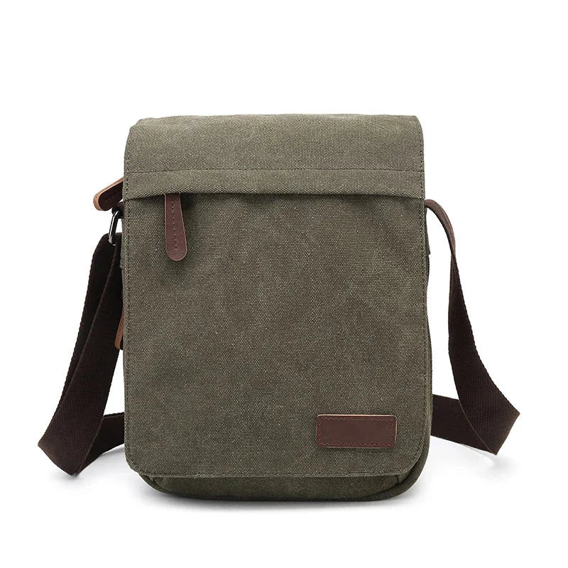 Sacoche Homme en Tissu Gris Foncé - Sac Bandoulière Vertical