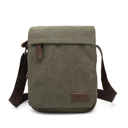 Sacoche Homme en Tissu Gris Foncé - Sac Bandoulière Vertical