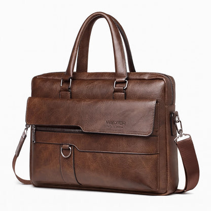 Sacoche de Travail Homme Marron - Cartable Cuir Porte-Documents