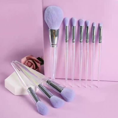 Ensemble violet de dix pinceaux pour le teint et les yeux