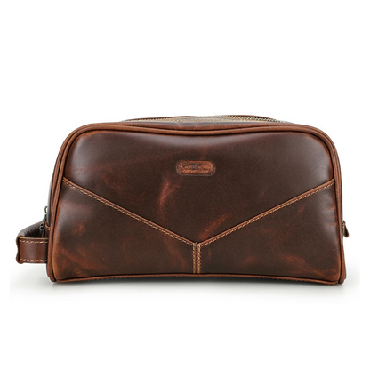 Trousse de Toilette en Cuir pour Homme, Multicolore et Compacte