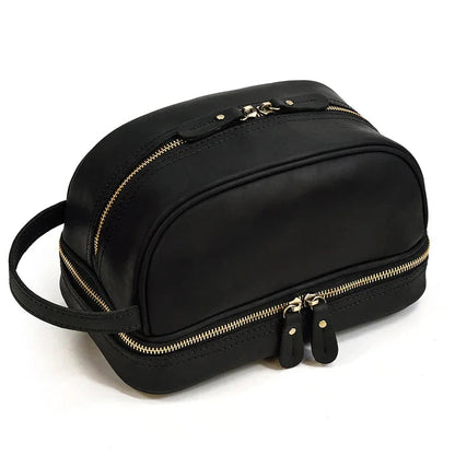 Trousse de Toilette Homme en Cuir Véritable, Plusieurs Coloris