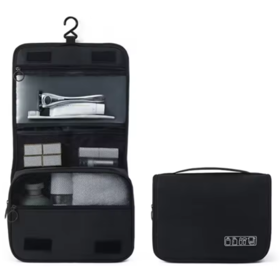 Trousse de Toilette Homme Voyage en Cuir PU, Format Nomade