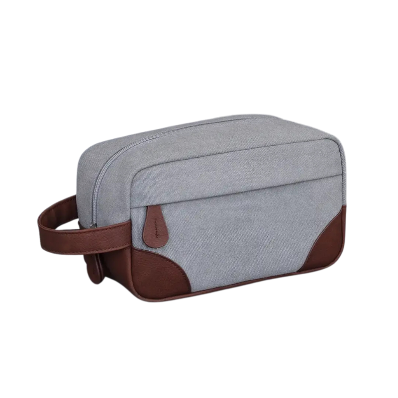 Trousse Toilette de Voyage en Toile Homme, Format Compact