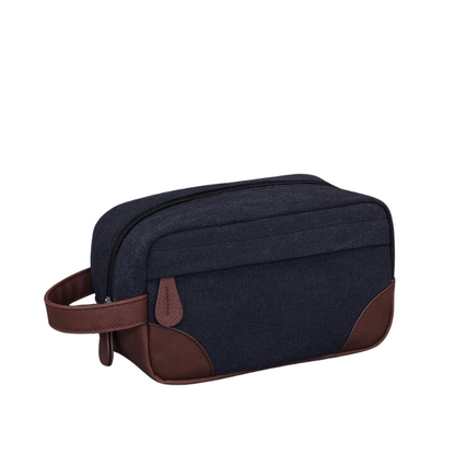 Trousse Toilette de Voyage en Toile Homme, Format Compact